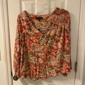 Rachel Zoe Floral 3/4 Sleeve Top